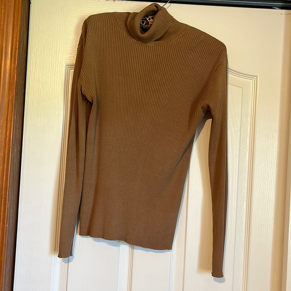 VGUC Coldwater Creek silk-blend camel turtleneck